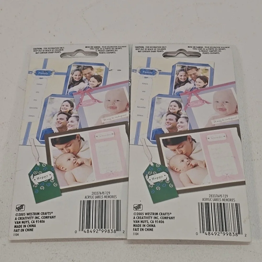 2‎ Sets PAPERBILITIES Clear Acrylic Labels 16pcs 2 Sets Embellishments 8pcs